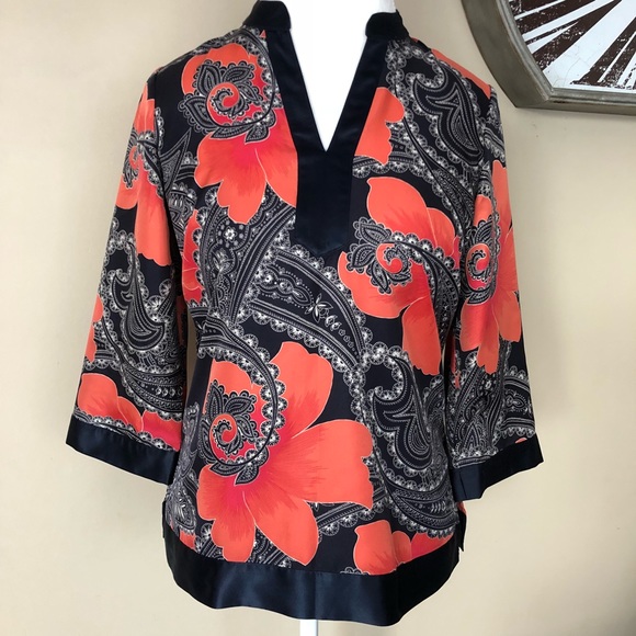 ๐HP๐ Ann Taylor Blue & Orange Blouse - Picture 2 of 8